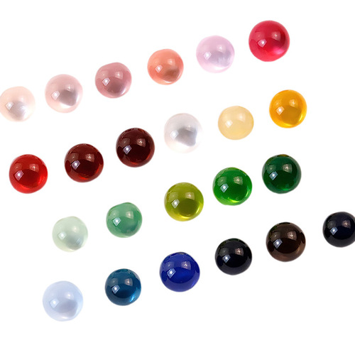 Qipao round bead buttons retro Chinese style Tangzhuang accessories pearlescent resin imitation jade with offset holes Chinese style buttoned fasteners