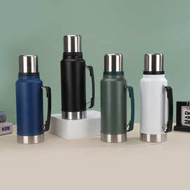 户外旅行运动登山壶把手骑行水壶大容量304不锈钢保温杯保温瓶