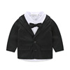 Autumn bow tie for early age for boys, dress, set, children's clothing, wholesale, European style, long sleeve