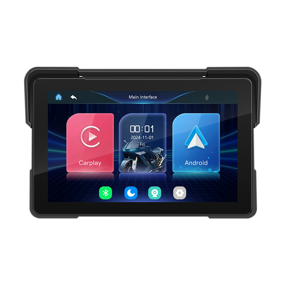 Motocicleta de 7 pulgadas carplay pantalla portátil de calidad de vida a prueba de agua Bluetooth MP5 pantalla de control central del vehículo