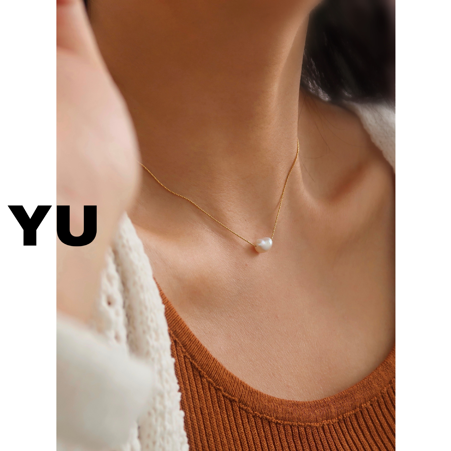 Titanium Steel Simple Style Geometric Plating Inlay Freshwater Pearl Necklace display picture 1