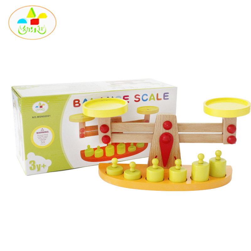 Montessori Balanza De Madera materiales didácticos niños de pesaje juego de equilibrio bebé juguetes de Inteligencia de Educación Temprana