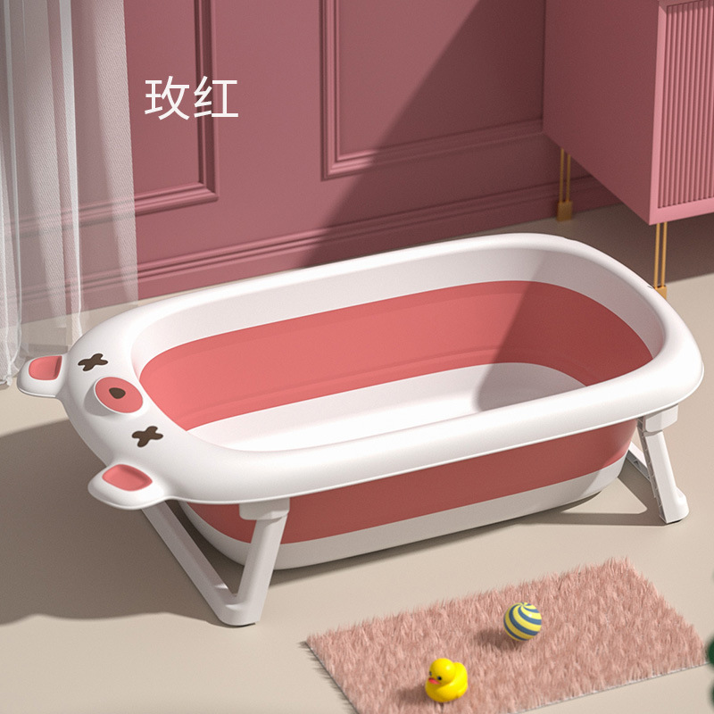 Bebé sensible a la temperatura plegable bañera de dibujos animados bebé bañera de gran tamaño niños baño cubo transfronterizo Amazon
