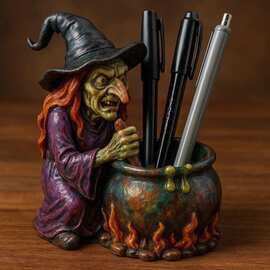 Witch Cauldron Pen Holder女巫笔筒万圣节创意礼物