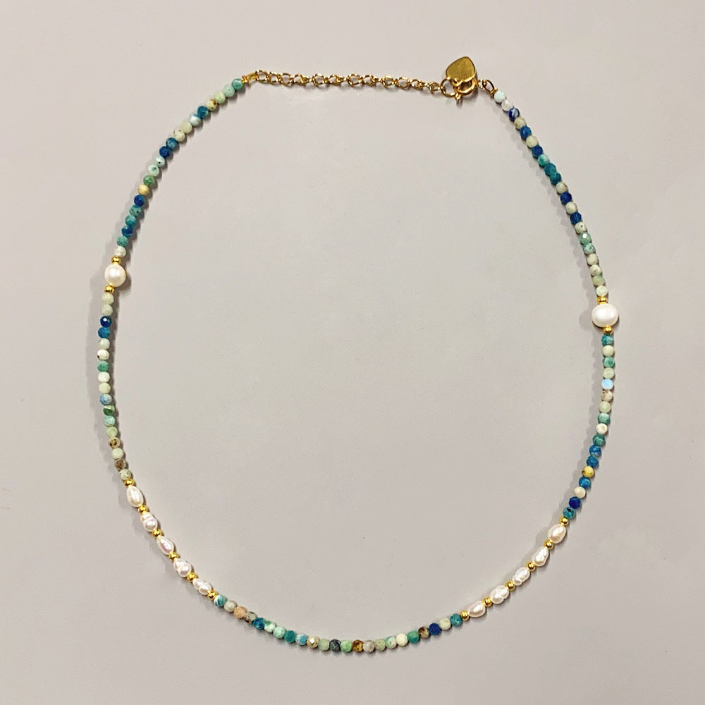 40g Weight Beads Pendant Material Necklace Classification Titanium Steel Chain Material 1 Piece Quantity Holiday, Daily Occasion natural stone, Freshwater Pearl, Titanium Steel Material Geometric Pattern Women's Gender Irregular, Chain Design Simple Style Style Simple Style Geometric Natural Stone Freshwater Pearl Titanium Steel Necklace In Bulk 2