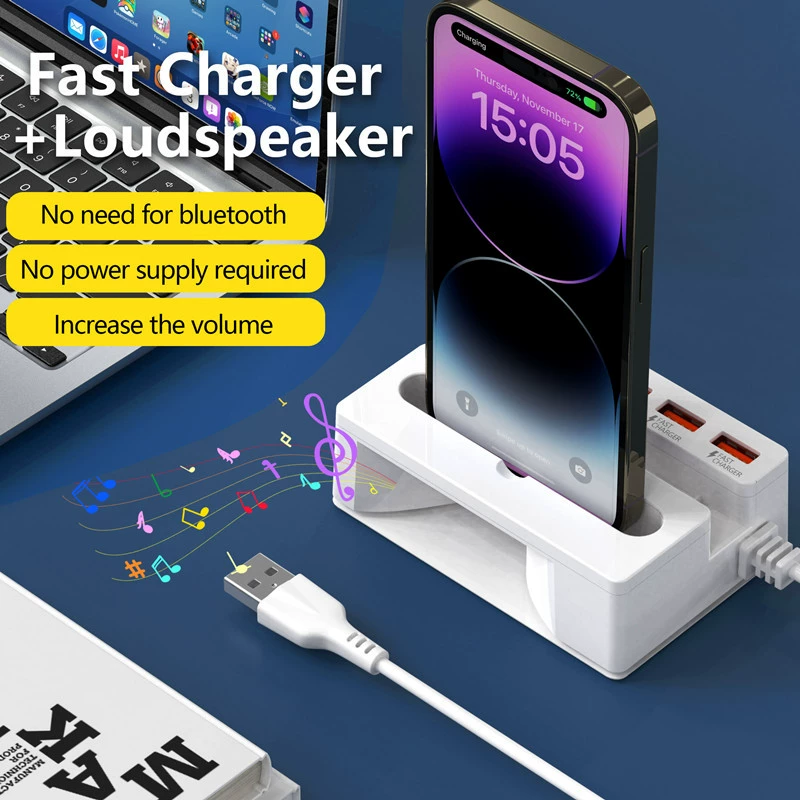 USB-расширитель док-станция 5-в-1 с подставкой и громкой связью для мобильного телефона, USB-конвертер