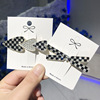 Douyin same hair clip alloy diamond x cross bangs clipside holding love black and white checkerboard grid side clamp duckbill