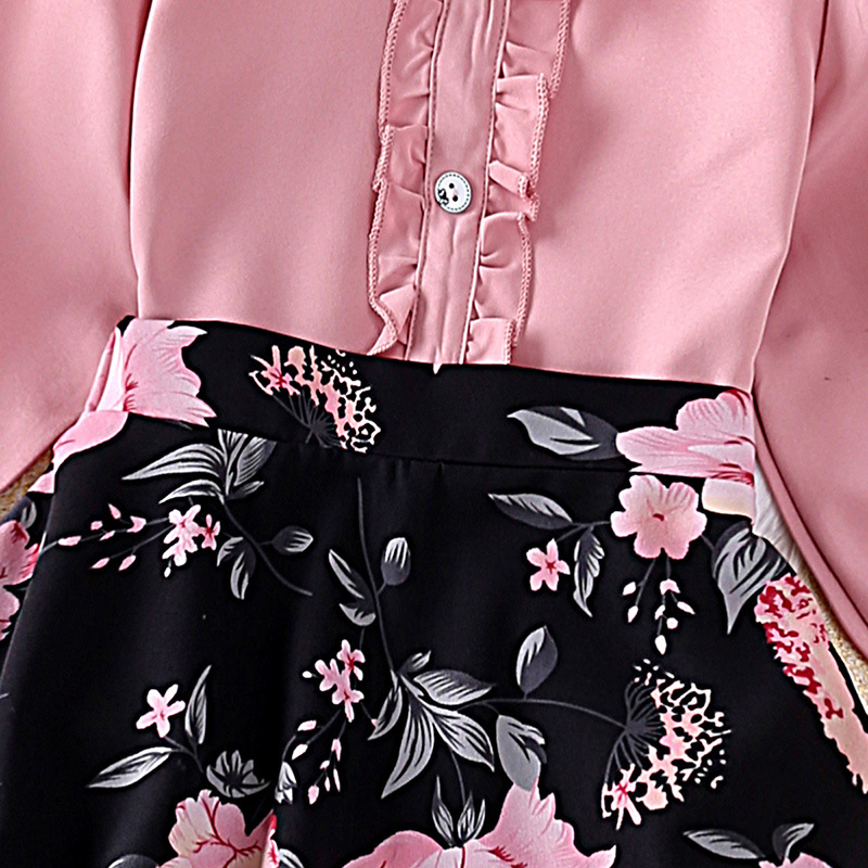 INS Children's Wear 24 Frühlingsneues langärmeliges Top-Halbrock-Set für Mädchen_voghion.com