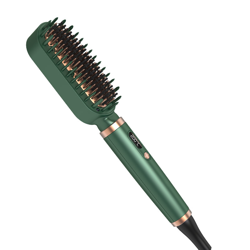 跨境新品直发梳三合一负离子电动美发梳新品直发器直卷两用多功能