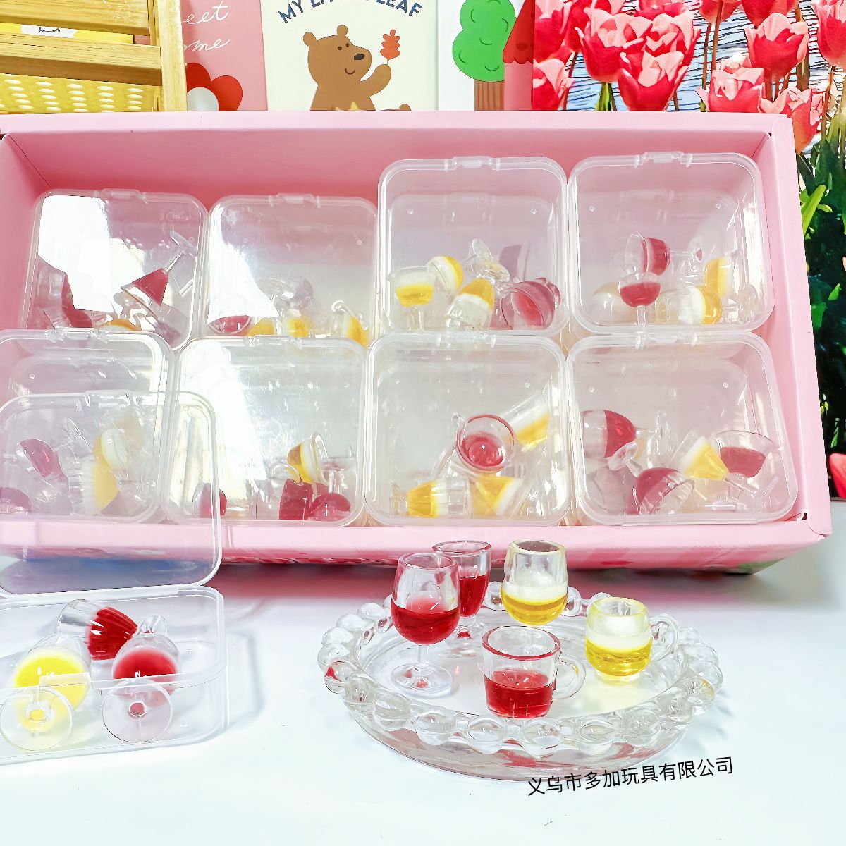 B pequeña taza de vino tinto de juego de comida taza de cerveza de barril de simulación de resina pequeña botella de vino de bricolaje accesorios de la caja del teléfono móvil micro paisaje al por mayor