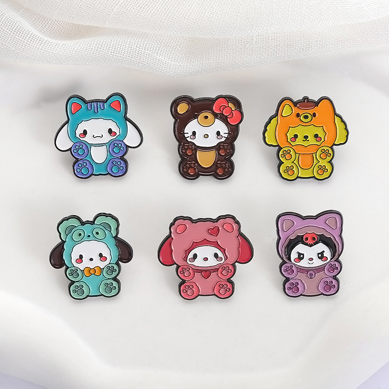 Cross-Border New Style Cute Girly Style Brooch Creative Cartoon Animation Image Peripheral Animal Accessories Badge