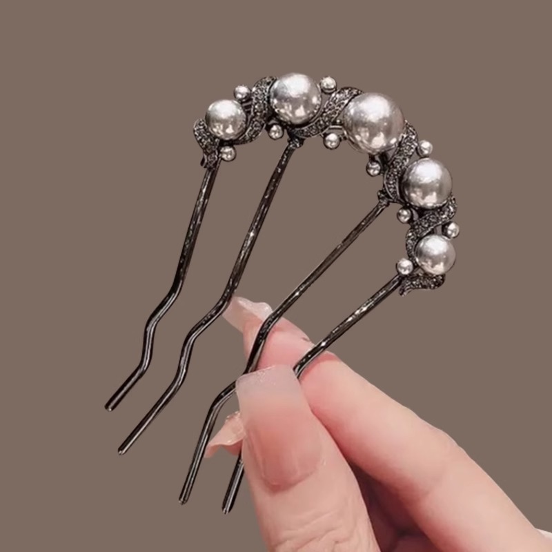 Cabeza de bola en forma de U pinzas de cabello de cabeza de mujer detrás de la cabeza fijación de artefactos de temperamento pinzas de cabello pinzas de cabello tocado pinzas de alta calidad