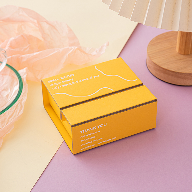 밝은 노란색 접이식 상자, 8X9X4.5CM(빈 상자)