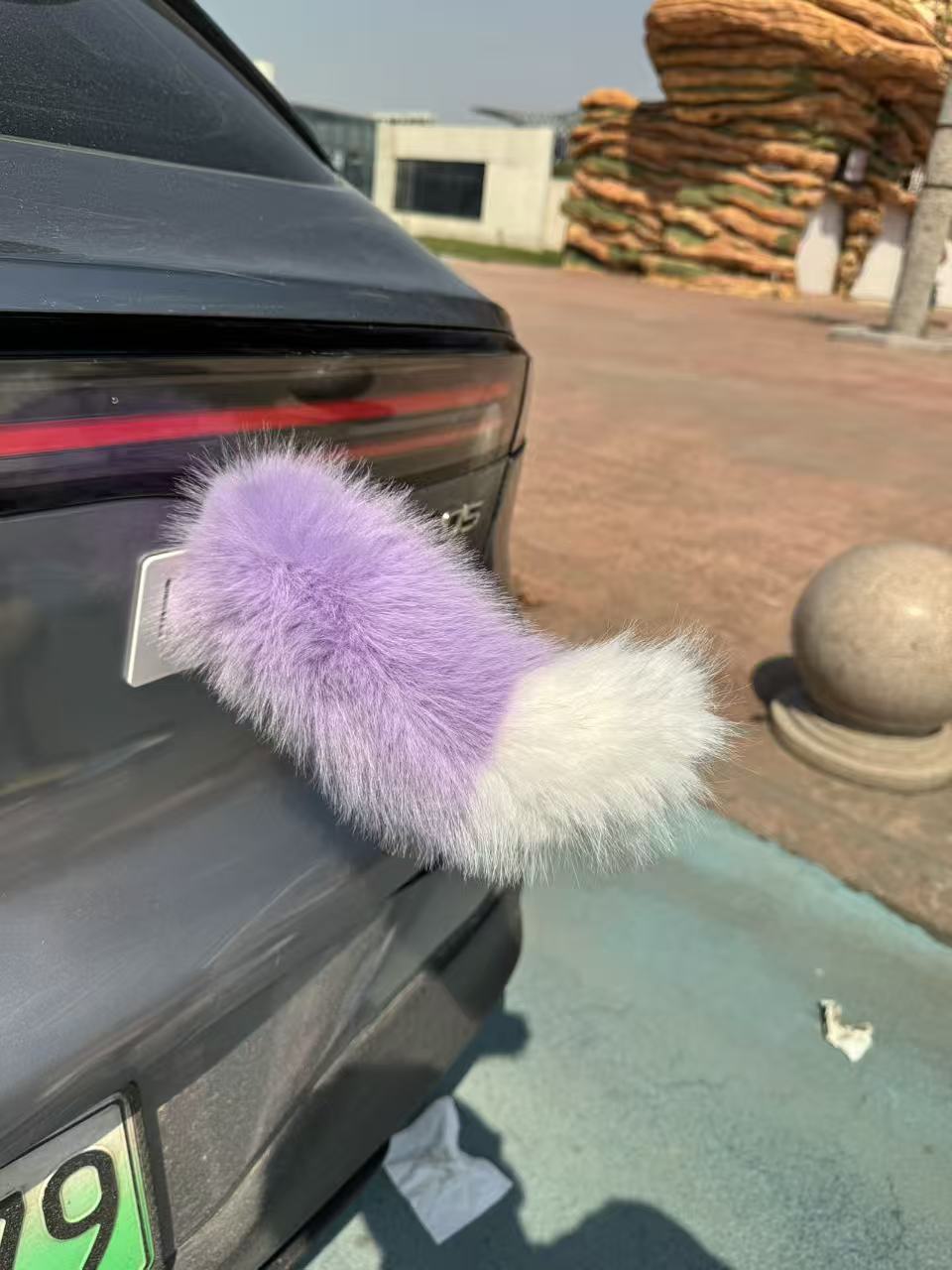 Electric tail car rear decoration, electric vehicle, electric tricycle, electric motorcycle, Q series parking space decoration, sound-controlled plush accessory