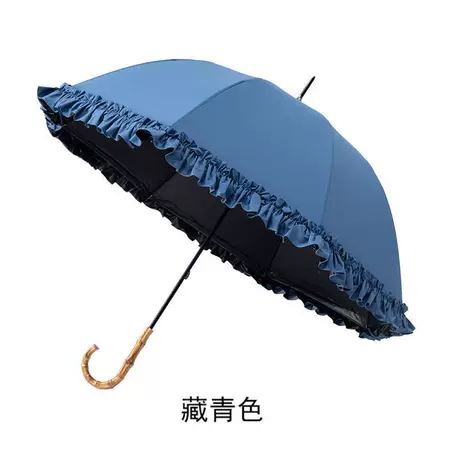 日系花边公主伞竹制弯柄遮阳伞 防晒防紫外线手动直杆晴雨伞批发