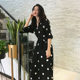 2025 Spring and Summer New Niche Dress Popular Retro Polka Dot Waist Slimming High-End Mid-Length Dress