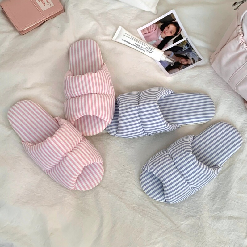 2026 New Fabric Striped Slippers for Couples, Home Use, Washable, All-Season, Non-Slip, Silent, Comfortable Flat Sandals 2026 New Fabric Striped Slippers for Couples, Home Use, Washable, All-Season, Non-Slip, Silent, Comfortable Flat Sandals