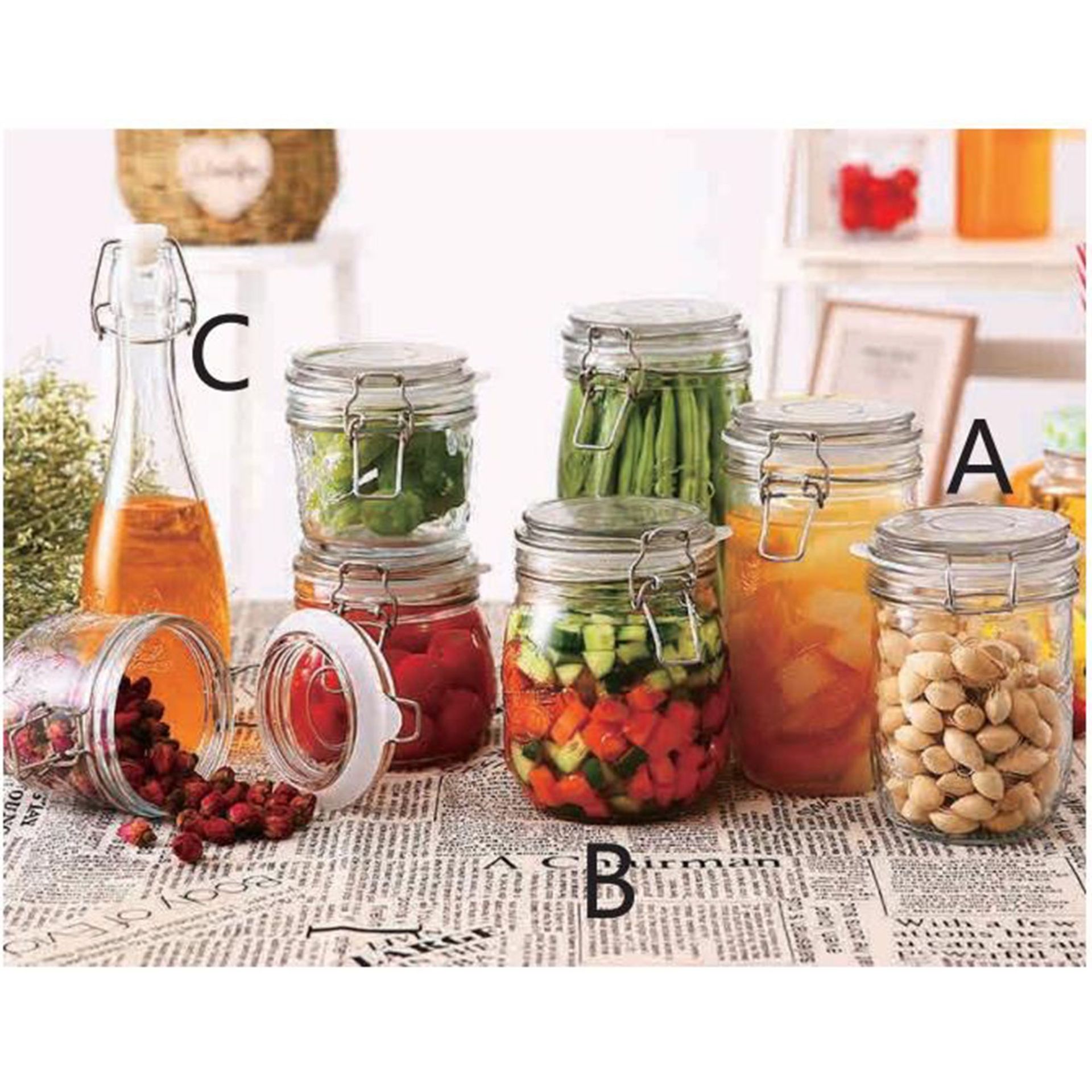 跨境玻璃储物罐 玻璃密封罐 玻璃瓶 收纳罐 透明罐