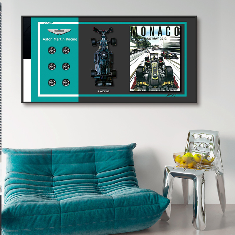 Sala de estar Entrada Dormitorio infantil Pintura decorativa Bloque de construcción tridimensional creativo Motocicleta Fondo de sofá Pintura de pared Mural de dormitorio