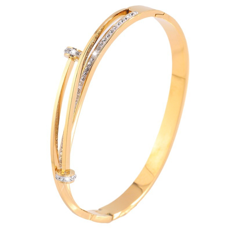 Brazalete de acero inoxidable para mujeres lujosas parejas japonesas y coreanas plateadas Mobius acero titanio joyas de diseño personalizado brazalete