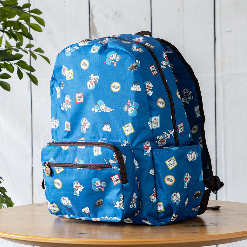 现货可爱卡通哆啦A梦双肩包旅程轻便便携收纳包多功能旅行包书包