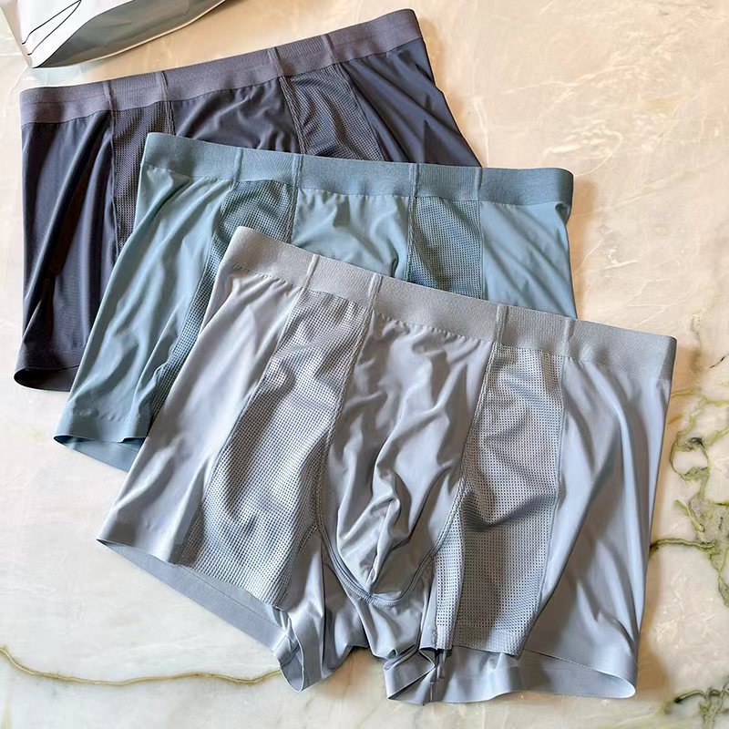 Cool Mesh Breathable Modal Crotch Men's Underwear Air Conditioning Pants Three-Pack Soft Elastic Skin-Friendly Boxer Briefs