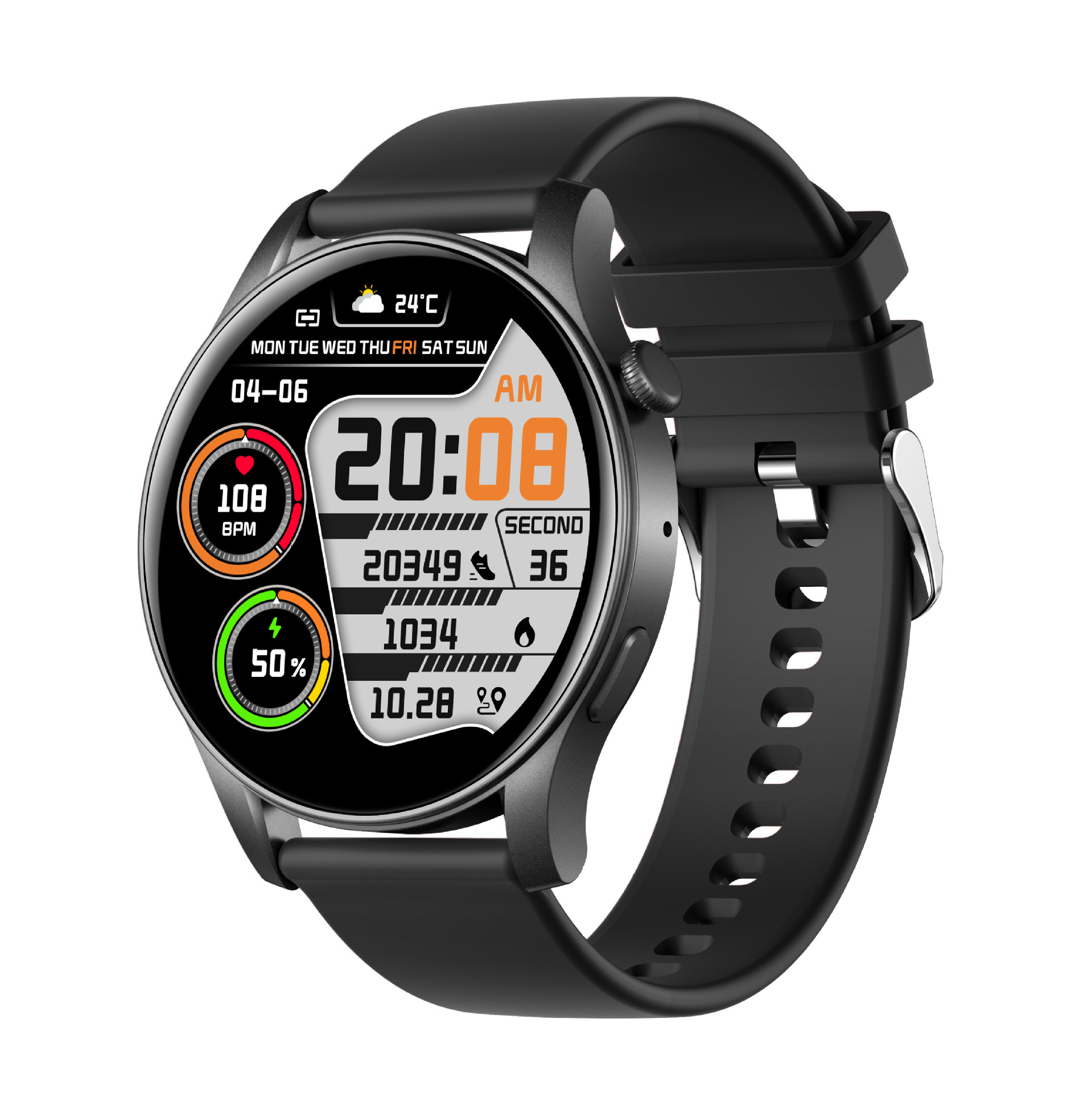 Smartwatch KC88 con display AMOLED da 1,43 pollici, funzione di chiamata Bluetooth, contapassi, monitoraggio della frequenza cardiaca, monitoraggio del sonno e notifiche dei messaggi._voghion.com