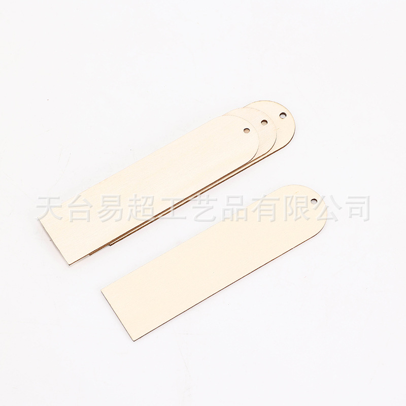 Factory direct blank wooden bookmark DIY wooden craft bookmark special-shaped wood chip pendant decoration laser cutting