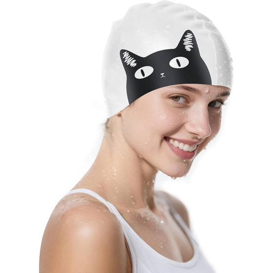Silicone Swimming Cap for Adults and Kidsren, Unisex, Waterproof Ear Protection, Printable logo, Non-stretching Silicone Swimming Cap
