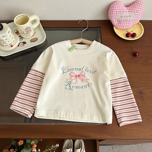 Girls' Base Shirt 2025 New Spring and Autumn Children's Long-sleeved T-shirt Little Girl's Top Baby's Spring Wear White Inner Shirt