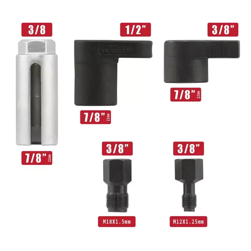 10-Piece Set of Japanese and European Style Oxygen Sensor Wrenches, Oxygen Sensor Socket, Oxygen Sensor Removal Tool, Open-End Socket