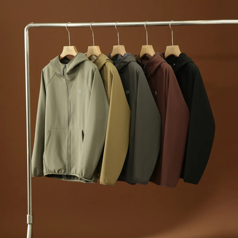 Out of the K list! Autumn and winter one velvet! Foreign Trade Men's Outdoor Casual Hooded fleece-lined Windproof Warm Jacket Coat