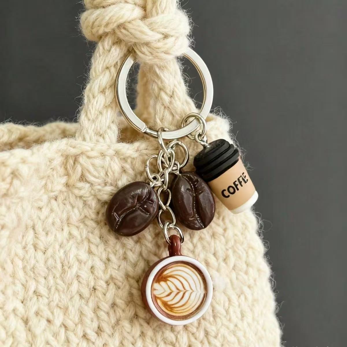 creative coffee keychain