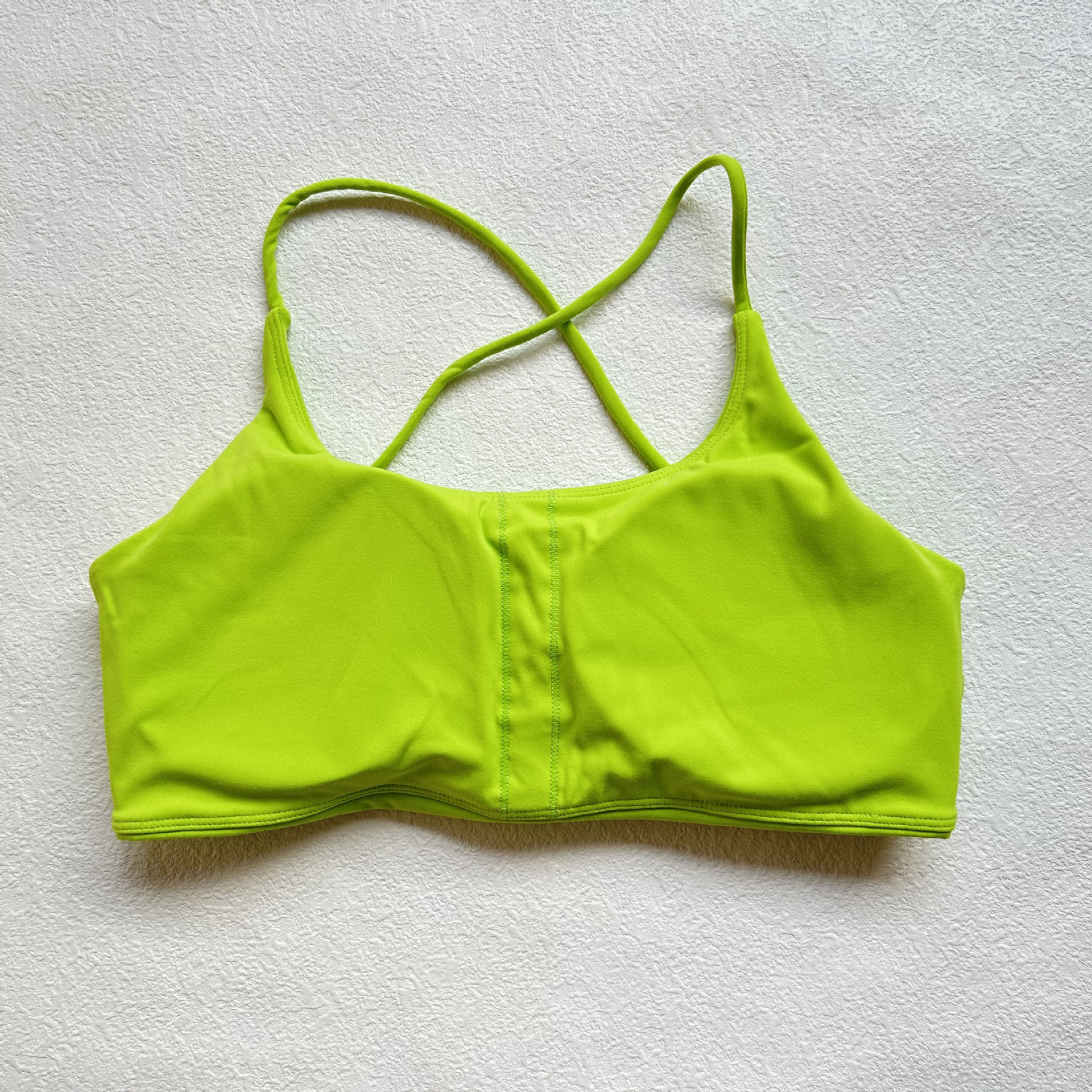 Sports Solid Color Nylon Spandex Halter Neck Active Tops Halter Crisscross Tank display picture 10