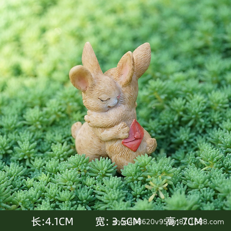 代発新商品田園ウサギかわいい動物多肉植木鉢装飾品樹脂工芸品ベランダ鉢植え
