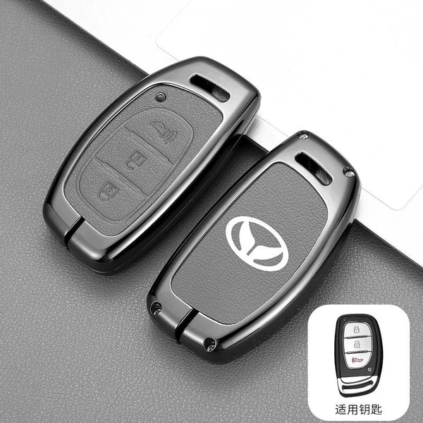 Model C smart 3-button speaker key (gun-colored gray leather) single shell