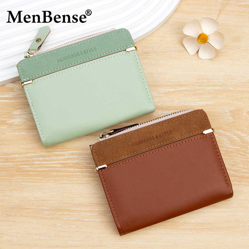 Fashionable Patchwork Candy-Colored Women's Wallet, Short Style with Snap Button, Large Capacity, Multiple Card Slots, Id Storage, Coin Purse