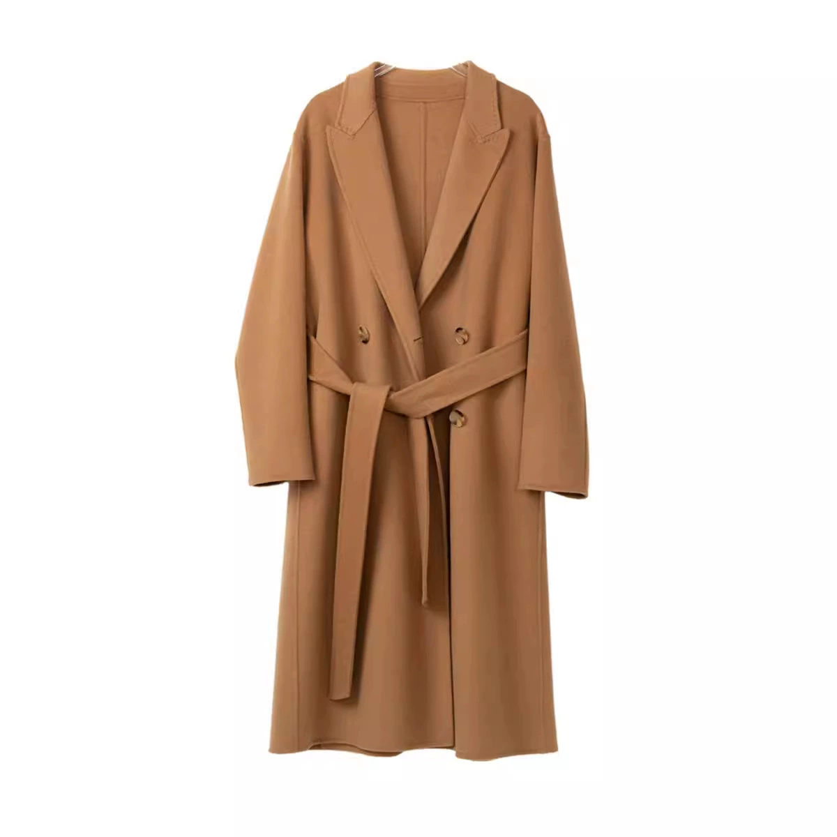 Long winter double-sided woolen woolen coat for leisure, oversize