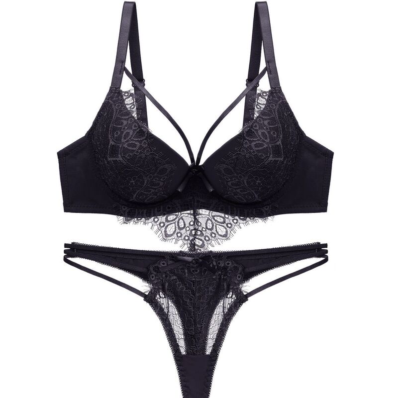 New Large Size Girl's Breast Sling New Underwear New Push-Up Top Thin Bottom Thick Lace Bra Set