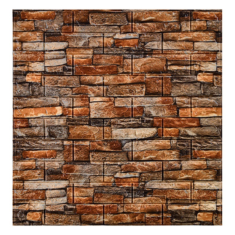 Papel pintado autoadhesivo 3D pegatinas de pared al por mayor de espuma de ladrillo pegatinas decorativas retro de moda papel tapiz de fondo