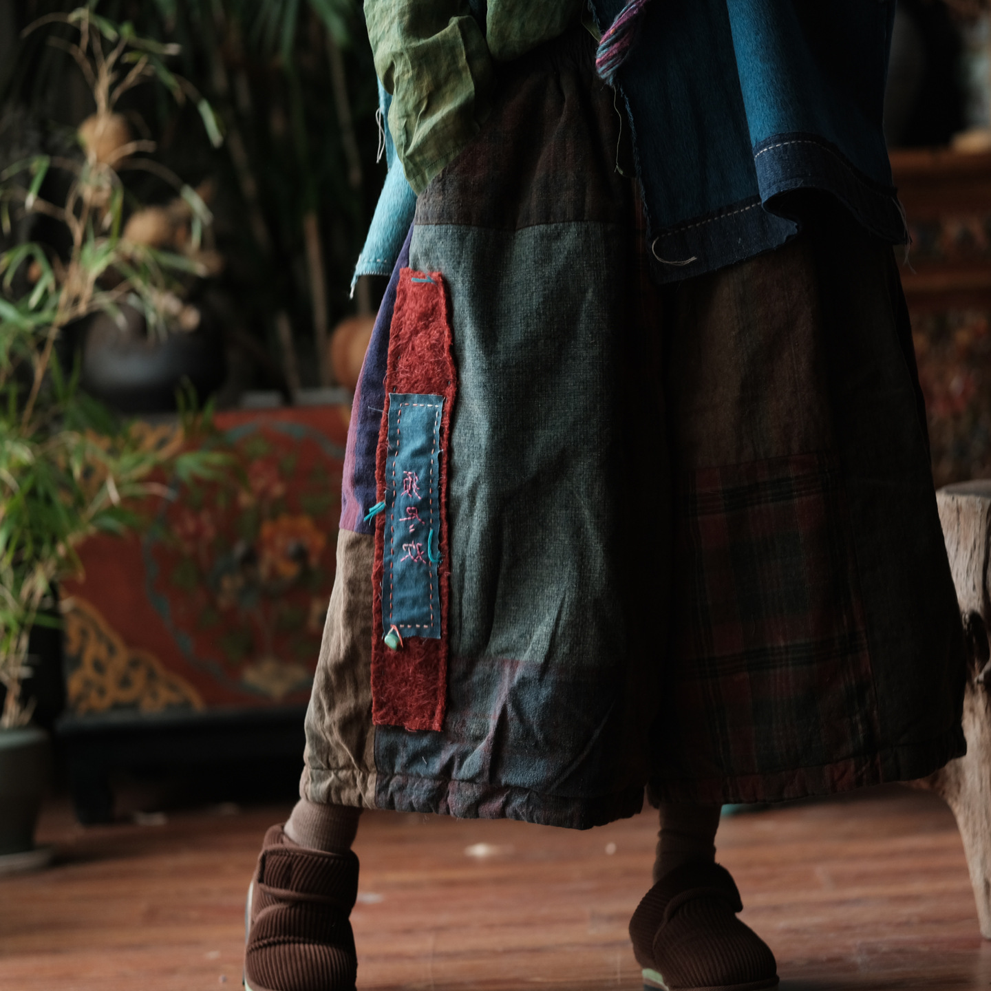 Vintage-Style Custom-Made Versatile Loose-Fitting Handmade Cotton Pants 2274 Old Cloth Patchwork