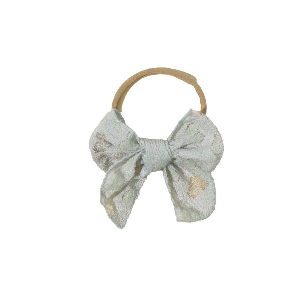 Commercio estero transfrontaliero Nuovo Accessori per capelli per bambini Europei e americani Fascia per capelli con fiocco in pizzo per bambini Fascia per capelli sottile in nylon elastico per bambini_voghion.com