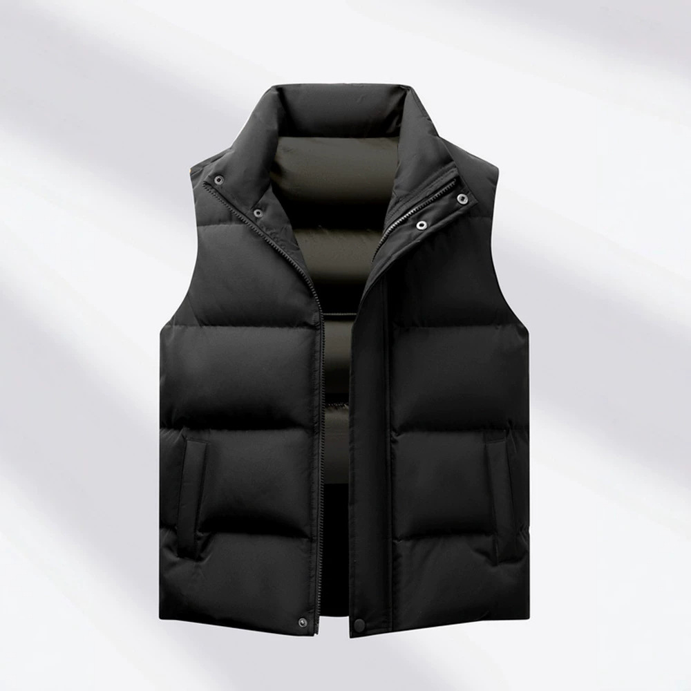 New men's vest, autumn and winter style, stand-up collar, warm, outerwear, trendy sleeveless jacket for young men.