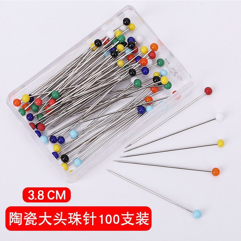 Aguja de cuentas de cerámica aguja nacarada aguja de posicionamiento aguja fija de acero inoxidable hecho a mano herramienta de bricolaje ropa de corte conformación