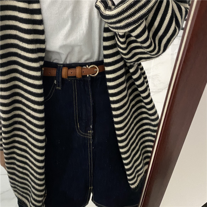 Cinturón de suéter estilo coreano de las mujeres estilo ins simple vestido de traje de abrigo retro decorativo cinturón delgado