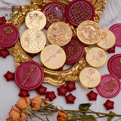 European retro fire paint seal original rose series student handbook DIY decorative seal envelope mouth fire wax seal