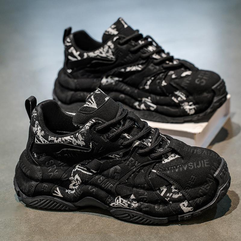 European Thick-Soled Height-Increasing Street-Style Dad Shoes for Men, 2025 Autumn and Winter New Versatile Lace-Up Casual Sneakers