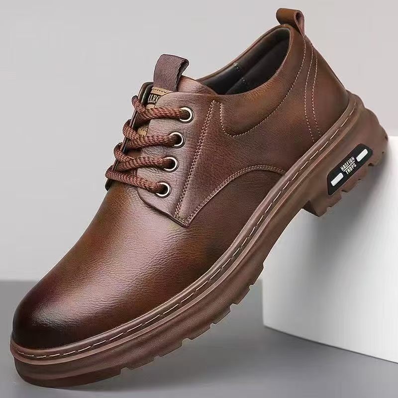 Men's leather shoes for autumn, British style thick-soled casual derby shoes, men's formal wedding workwear low-top Martin boots Men's leather shoes for autumn, British style thick-soled casual derby shoes, men's formal wedding workwear low-top Martin boots