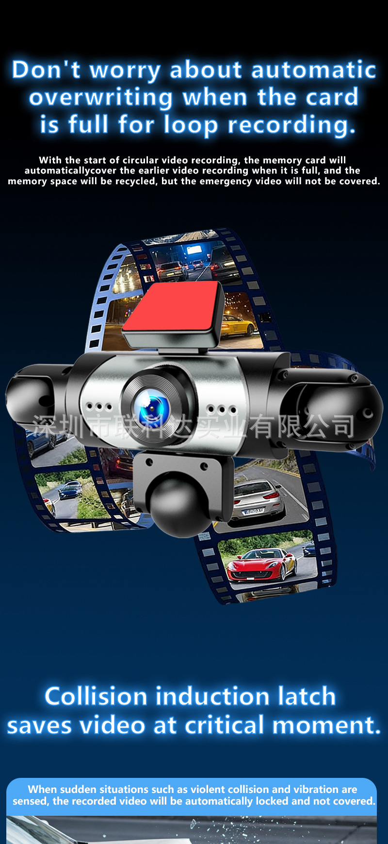 Five-Lens Driving Recorder, 360-Degree Panoramic High-Definition Night Vision, Parking Monitoring and Reversing Image All-In-One Device