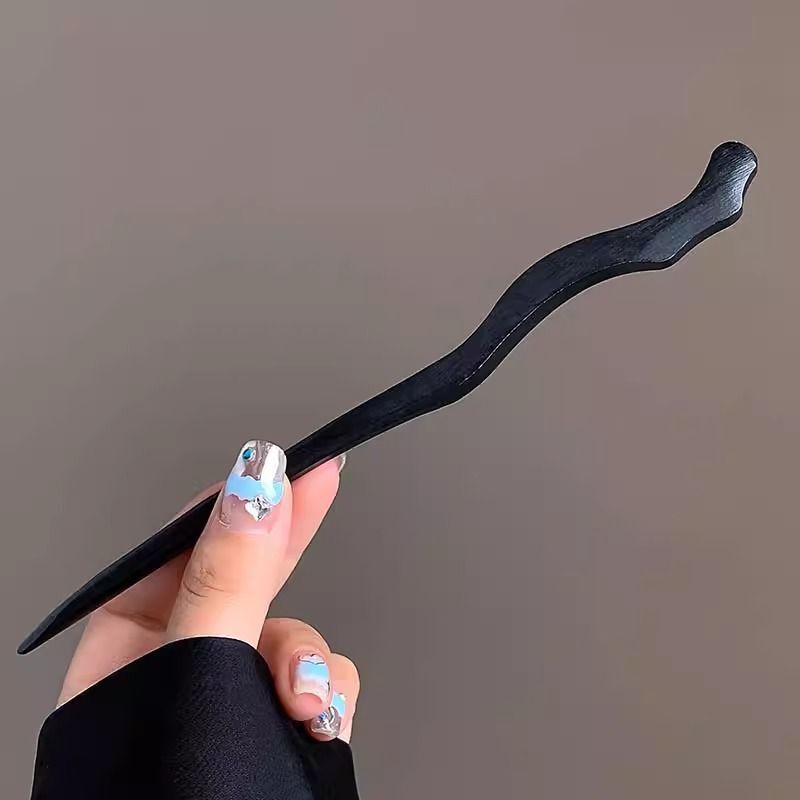 天然黑檀木发簪女清冷感发饰玉兰花步摇簪子古风旗袍头饰日常盘发|undefined